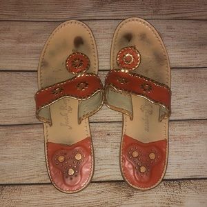 Jack Rogers orange and gold